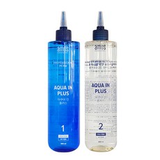 amos PROFESSIONAL Aqua In Plus 燙髮劑 1st 400ml + 2nd Agent 400ml, 1組