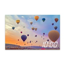 홈마인 캔버스 프린팅 액자 LED 시계 놀이공원 앤 열기구 800 x 500 mm, HM-PARK-15