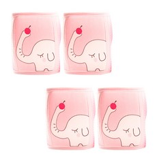 STARDOOR 動物印花魔鬼氈護膝2入組, 粉色 大象款, 2組