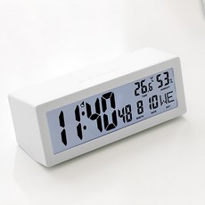 mooas 背光萬年曆桌鐘, 白色