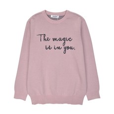 Apple Pink 女童字母圓領針織衫O102