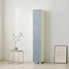 포메리트 모던에디션 락커장 1855 열쇠형 방문설치, 스카이블루, 3단
