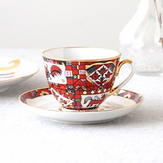 임페리얼포슬린 러시안소울 스프링 티컵앤소서 세트 250ml, 혼합색상, 1세트