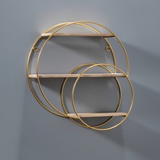 soonZAM 優質免鑽孔壁掛式居家裝飾重點小物置物架 3層圓形, 混合色, 3層