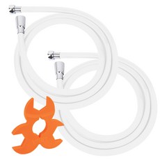 HedeuBaengbaeng Y-net 彩色HEAD BANG BANG蓮蓬頭軟管 2入組, 白色, 2m