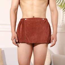 소니오 남성용 소프트 베이직 하프 샤워가운 40 x 150 cm, 02 브라운, 1개
