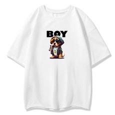 일루소 남녀공용 굿보이 오버핏 면 티셔츠