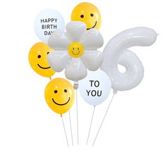 Cheori Market 雛菊微笑數字氣球組 6, 1套, 混色