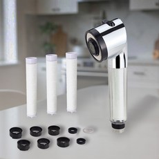 BK 필터 수압상승 주방헤드 + 필터 3p + 호환젠더 6종 + 보조부속 3종 투손04 세트, 1세트