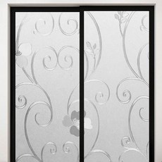 Sonio 花卉半透明窗戶貼紙, 03 線條