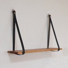 克勞迪婭達米亞皮革掛繩壁掛式美爾寶木層架, A型