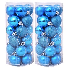 PARTYHAE 聖誕樹球型掛飾 24入 2組, 藍色