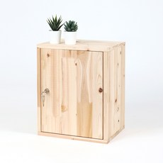 杉木木塊收納箱 亮光漆款 中 300x240x370mm, 原木