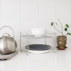 多用途積木式鐵製廚房層架, 銀色, 1個