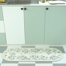 POSIELLA 可水洗矽藻土北歐法式腳踏墊, 1個, 象牙金