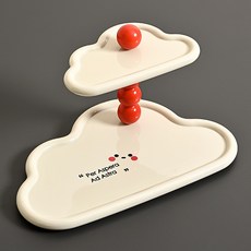 Sunbit 雲朵造型2層收納室內擺飾, 紅色