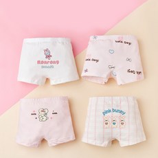 女童款 愛心兔兔四角內褲 4件組