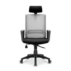 체어포커스 컴즈 블랙바디 메쉬 의자 C206BK, 그레이(등판) + 블랙(머리, 방석)