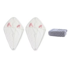 軟發巾 SG24 2p + 毛巾套組, 白色的, 1套