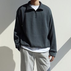 지지블랙 라이크 반집업 맨투맨