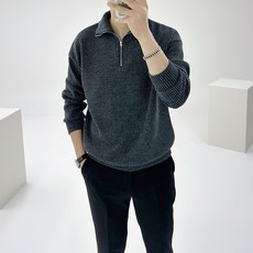 아도르클래식 밸리 터틀 반집업 헨리넥 골지 지퍼 코듀로이 맨투맨