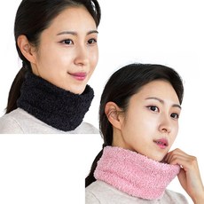루매스 숏 넥워머 2종 세트, 블랙, 핑크, 1세트