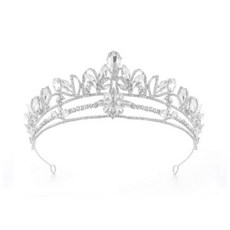 派對用品 髮飾 婚禮 巴洛克 鍍金 水鑽 皇冠, 1個, 銀色