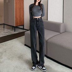 Goodif 女款腰部調節寬牛仔褲褲子