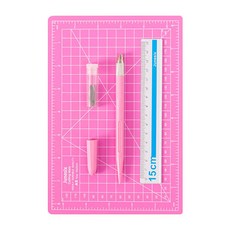 하우엘 심플 커팅매트 + 칼 세트, 핑크