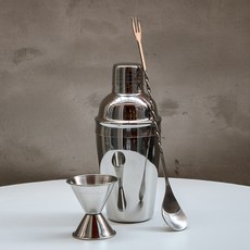 Mrs. Home 雞尾酒雪克杯 500ml + 量酒器 30 x 60 ml + 吧叉匙組合, 1套, 單一顏色