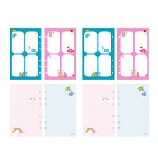 Care Bears Archive 6孔補充內頁 四格筆記 2p + 空白與方格 2p 套組, 16張, 1套