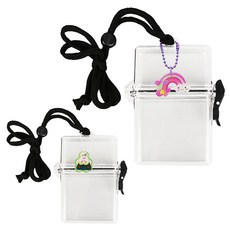 아가플러스 큐티 키링 포카 목걸이 케이스, 혼합색상, 2개