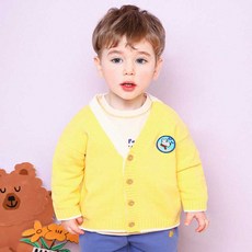 mollimelli 兒童柔軟不對稱撞色針織開襟衫