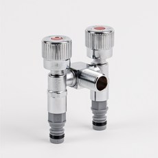 DOOJIN 浴室雙出口纖薄扁平水龍頭 兩側洗衣機水管連接用 熱水 DF80, 1個