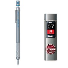 Pentel 飛龍文具 Graphgear 500 自動鉛筆 + Ain Stein 自動鉛筆芯 B 0.7mm 套組, 1組