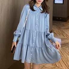 寬鬆鈕扣點綴孕婦連身裙 sds134