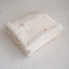 포몽드 유아용 페이크퍼 자수극세사 블랭킷, 치크레빗