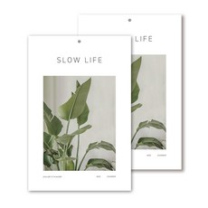 대시앤도트 2022 SLOW LIFE 벽걸이 캘린더, 혼합색상, 2개