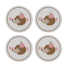可愛動物珪藻土杯墊 B29 4入, 1型