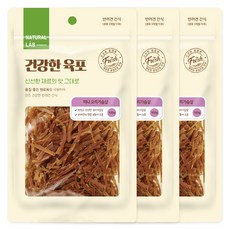 네츄럴랩 건강한 육포 강아지 간식, 오리가슴살, 100g, 3개