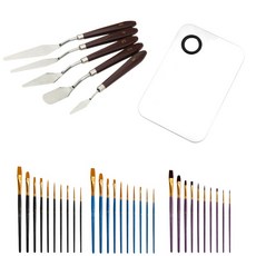 다루미 사각 팔레트 + 유화 나이프 5p+ 붓 30p 세트, 1세트