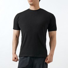 팀스핏 남성용 통기성 빅사이즈 20수 스판 무지 머슬핏 반팔 티셔츠