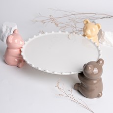 小熊蛋糕架底座 水滴3號 + 小熊3件組, 混和色, 1套