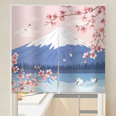 窄版中間開短簾, 櫻花富士山