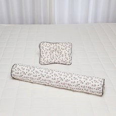 아띠블랑 유아용 순면 짱구베개 + 꿀잠 바디필로우 세트, 퍼플플라워