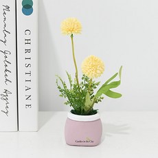 도시정원 쁘띠 미니 알륨 조화 소품, 옐로우, 1개