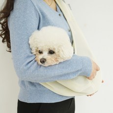 REDPUPPY 寵物網眼涼感斜背包, 可愛奶油色