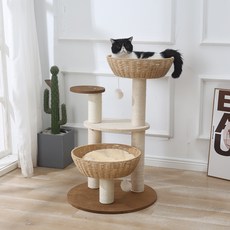 Qilci 貓籃貓跳台, 1個, 棕色