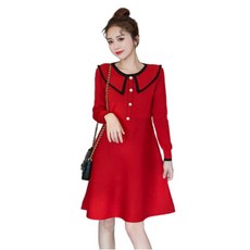 孕婦修身針織連身裙