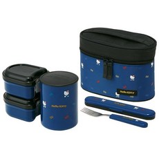 Skater Hello Kitty保溫便當盒組 海軍藍, 混色, 1套